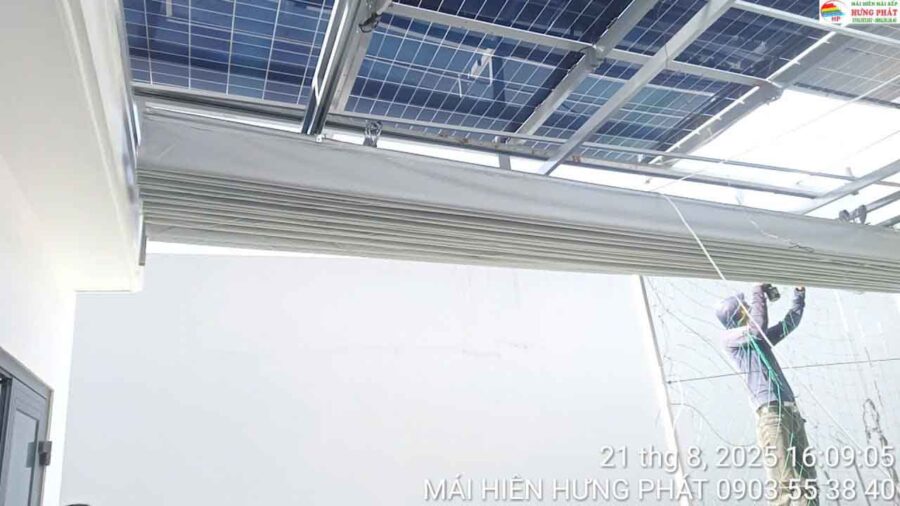 Mái hiên bạt xếp sân thượng tại Mỹ Đa Đông 11 ,Nam Việt Á (1)